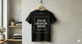 Custom Round Neck Cotton Tshirt - Black