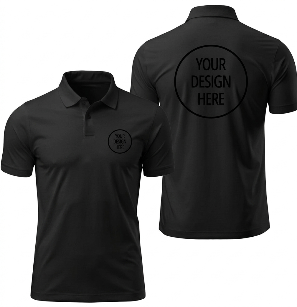 Polo Tshirt Fine Polyster - Black