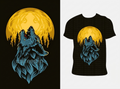 Fox Print Mens Round Neck Tshirt