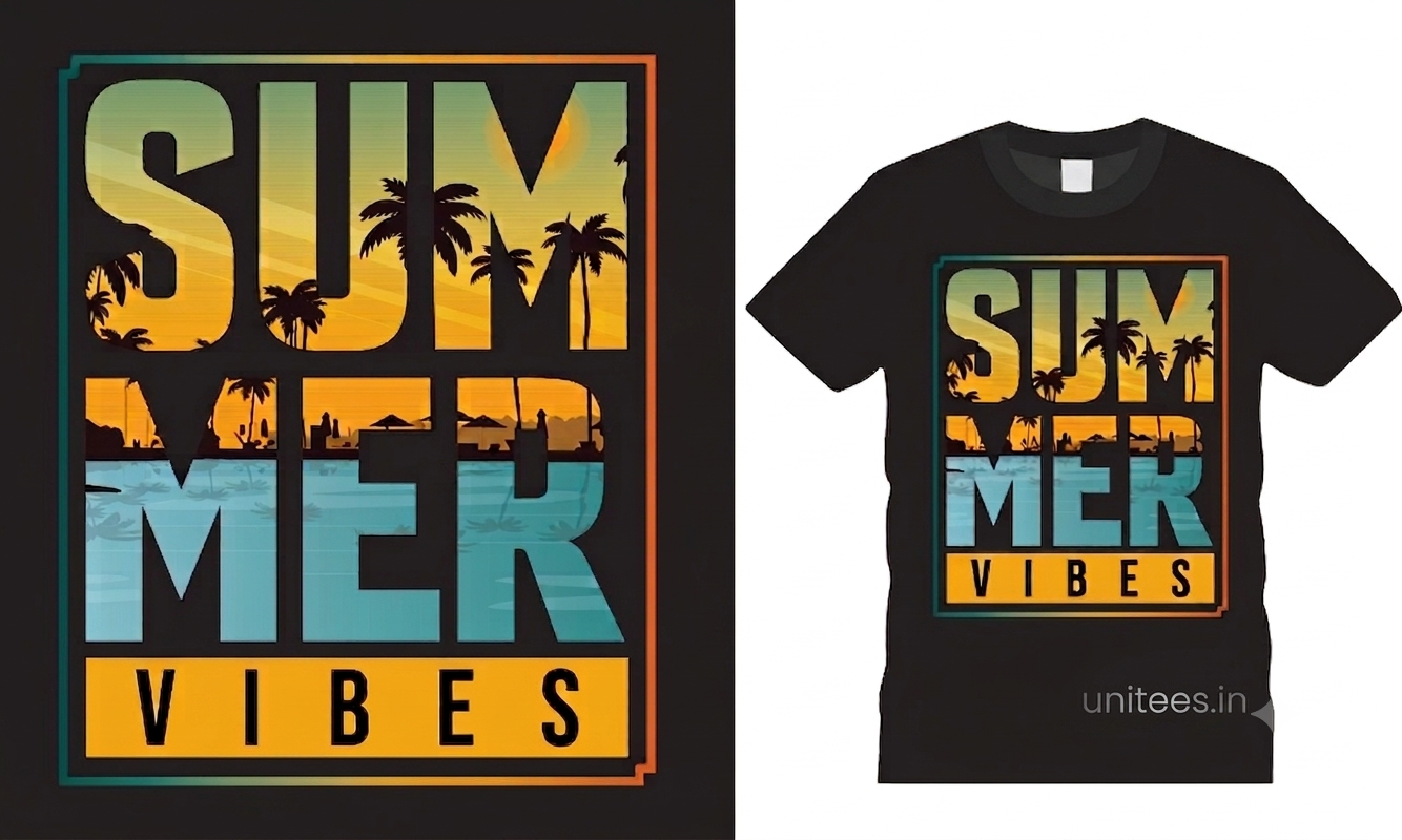 Summer Vibes Mens Round Neck Tshirt